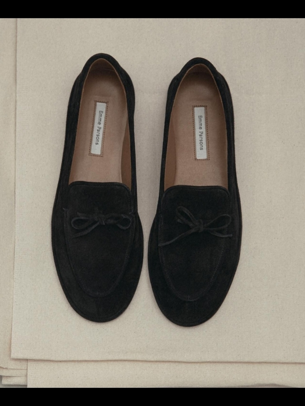 Emma Paresons Parker Black Suede Loafers Sz 7.5
